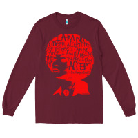 Burgundy angela davis political activist Long Sleeve Tee - linhVisuals