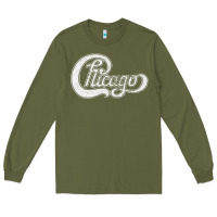 Army Green chicago retro styled faded design Long Sleeve Tee - linhVisuals