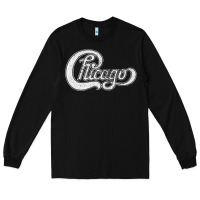 Black chicago retro styled faded design Long Sleeve Tee - linhVisuals