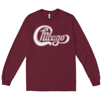 Burgundy chicago retro styled faded design Long Sleeve Tee - linhVisuals