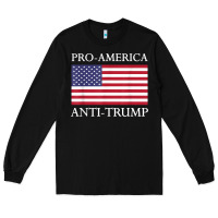 Black pro america anti trump shirt   american usa flag resist t shirt Long Sleeve Tee - linhVisuals