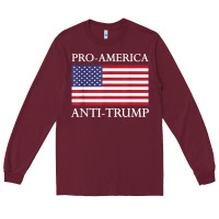 Burgundy pro america anti trump shirt   american usa flag resist t shirt Long Sleeve Tee - linhVisuals