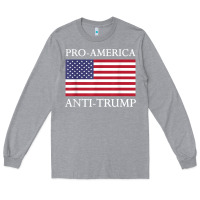 Heather Grey pro america anti trump shirt   american usa flag resist t shirt Long Sleeve Tee - linhVisuals