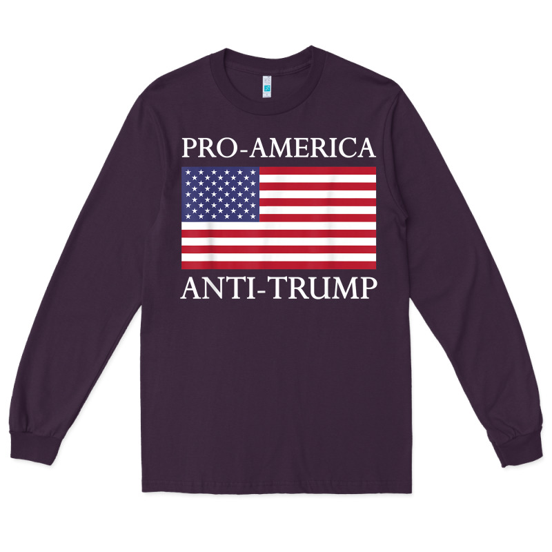 Pro America Anti Trump Shirt   American Usa Flag Resist T Shirt Long Sleeve Tee by linhVisuals | Teevron