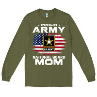 Army Green proud army national guard mom with american flag gift pullover hoodie Long Sleeve Tee - linhVisuals