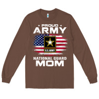 Chestnut proud army national guard mom with american flag gift pullover hoodie Long Sleeve Tee - linhVisuals