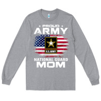 Heather Grey proud army national guard mom with american flag gift pullover hoodie Long Sleeve Tee - linhVisuals