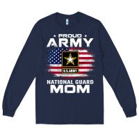 Navy proud army national guard mom with american flag gift pullover hoodie Long Sleeve Tee - linhVisuals