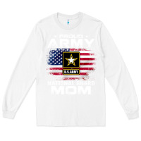 White proud army national guard mom with american flag gift pullover hoodie Long Sleeve Tee - linhVisuals