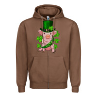 Chestnut st. patrick's day lucky baby pig Zipper Hoodie - RanaPortraitStore
