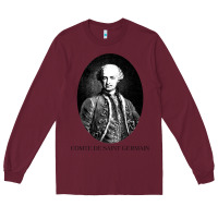 Burgundy comte de saint germain occultist philosopher Long Sleeve Tee - linhVisuals