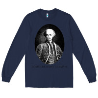 Navy comte de saint germain occultist philosopher Long Sleeve Tee - linhVisuals