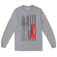 Heather Grey rc racing american flag radio control rc car t shirt Long Sleeve Tee - linhVisuals