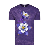 Cloud Purple Colorado Rocky Mountain Columbine Flower Vintage Tee - RanaPortraitStore