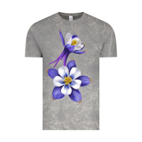 Cloud Rock Colorado Rocky Mountain Columbine Flower Vintage Tee - RanaPortraitStore