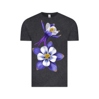 Vintage Black Colorado Rocky Mountain Columbine Flower Vintage Tee - RanaPortraitStore