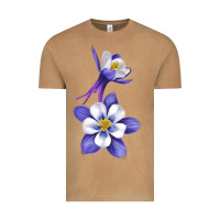 Vintage Camel Colorado Rocky Mountain Columbine Flower Vintage Tee - RanaPortraitStore