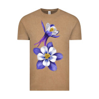 Vintage Coffee Colorado Rocky Mountain Columbine Flower Vintage Tee - RanaPortraitStore