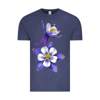 Vintage Denim Colorado Rocky Mountain Columbine Flower Vintage Tee - RanaPortraitStore