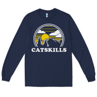 Navy catskills new york vintage Long Sleeve Tee - linhVisuals