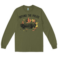 Army Green defund the police Long Sleeve Tee - linhVisuals