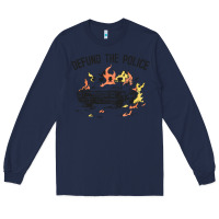 Navy defund the police Long Sleeve Tee - linhVisuals