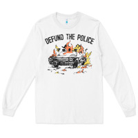 White defund the police Long Sleeve Tee - linhVisuals