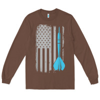 Chestnut throwing darts   vintage usa american flag for dart players t shirt Long Sleeve Tee - linhVisuals