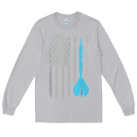 Moon Dust throwing darts   vintage usa american flag for dart players t shirt Long Sleeve Tee - linhVisuals