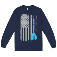 Navy throwing darts   vintage usa american flag for dart players t shirt Long Sleeve Tee - linhVisuals