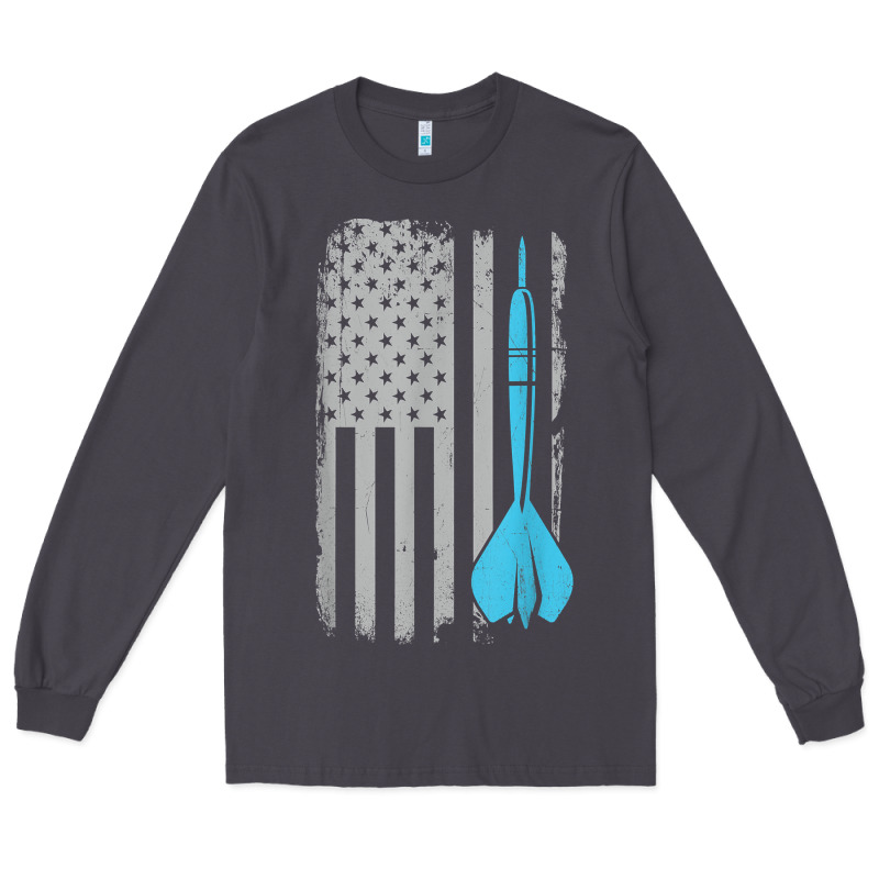 Throwing Darts   Vintage Usa American Flag For Dart Players T Shirt Long Sleeve Tee by linhVisuals | Teevron