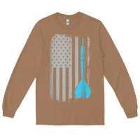 Toasted Coconut throwing darts   vintage usa american flag for dart players t shirt Long Sleeve Tee - linhVisuals