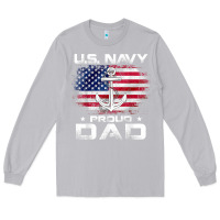 Moon Dust u.s navy proud dad with american flag gift veteran day t shirt Long Sleeve Tee - linhVisuals