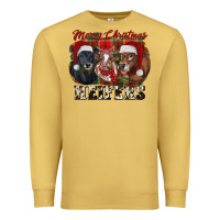 Antique Gold Merry Christmas Heifers Premium Sweatshirt - RanaPortraitStore
