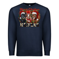 Navy Merry Christmas Heifers Premium Sweatshirt - RanaPortraitStore