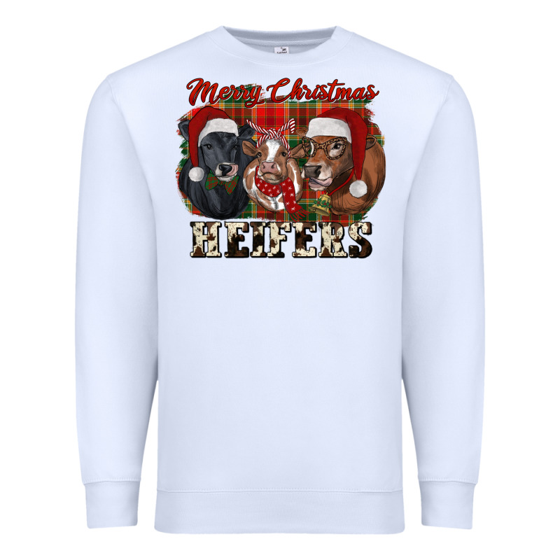 Merry Christmas Heifers Premium Sweatshirt by RanaPortraitStore | Teevron