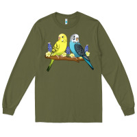 Army Green cute budgies Long Sleeve Tee - linhVisuals