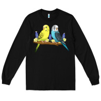 Black cute budgies Long Sleeve Tee - linhVisuals