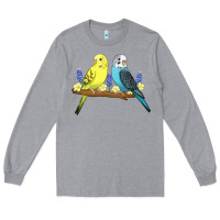 Heather Grey cute budgies Long Sleeve Tee - linhVisuals