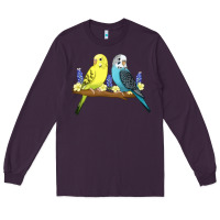 Plum cute budgies Long Sleeve Tee - linhVisuals