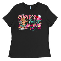 Black cupid's favorite nurse Ladies Tee - FaDigitalArtStudio