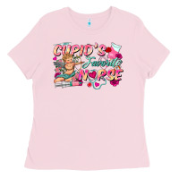Bubblegum Pink cupid's favorite nurse Ladies Tee - FaDigitalArtStudio