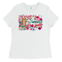 White cupid's favorite nurse Ladies Tee - FaDigitalArtStudio