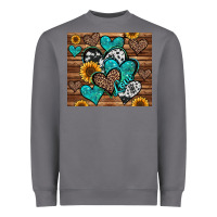 Storm turquoise sunflower hearts Heavyweight Sweatshirt - Jasminsmagicworld