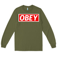 Army Green obey Long Sleeve Tee - linhVisuals