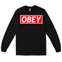 Black obey Long Sleeve Tee - linhVisuals
