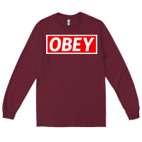 Burgundy obey Long Sleeve Tee - linhVisuals