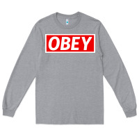 Heather Grey obey Long Sleeve Tee - linhVisuals