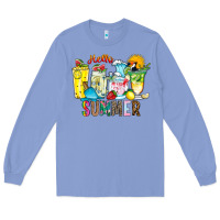 Colony Blue hello summer drink Long Sleeve Tee - CowhideDigitalArt