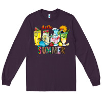 Plum hello summer drink Long Sleeve Tee - CowhideDigitalArt